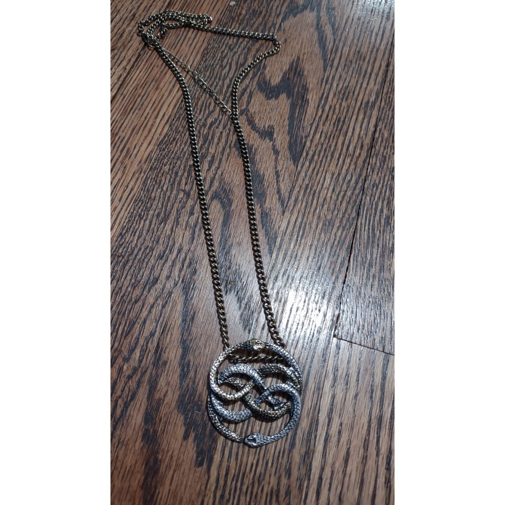 Auryn The Neverending Story Snake Pendant Necklace Silver Gold Tone Fantasy Prop - Picture 4 of 6